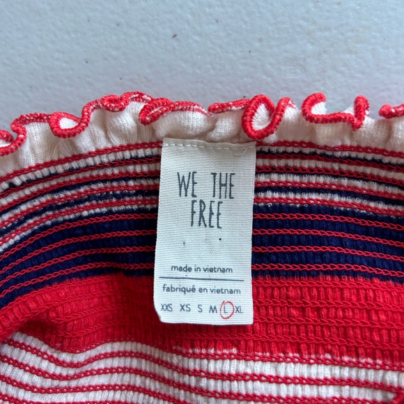 Free People Striped Ruffle Edge Hem Tube Top - Picture 5 of 5